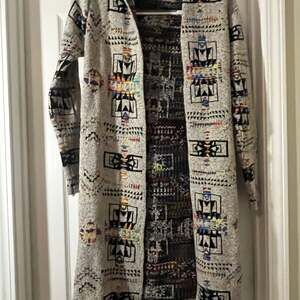 Northern Angel Aztec Southwestern Boho Open Front Long Cardigan Sweater